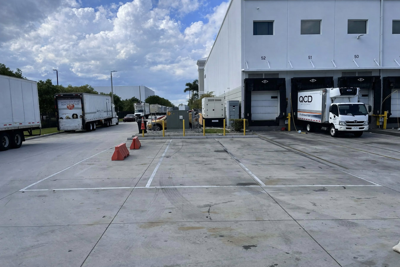 Concrete parking lot building in Albany, OR